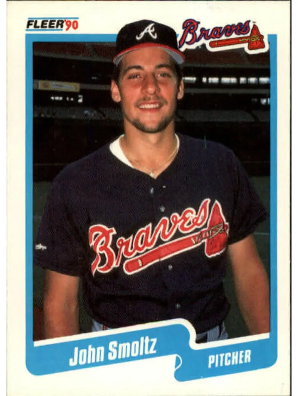 1990 John Smoltz Fleer Baseball Card #595